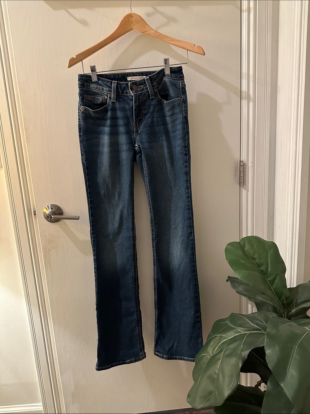 Women’s Bootcut Dark Blue Stretch Denim Jeans